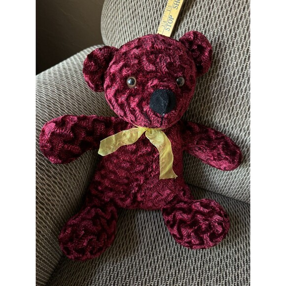 Dan Dee Collectors Teddy Bear Burgundy Plush Vintage 13” - Picture 1 of 3